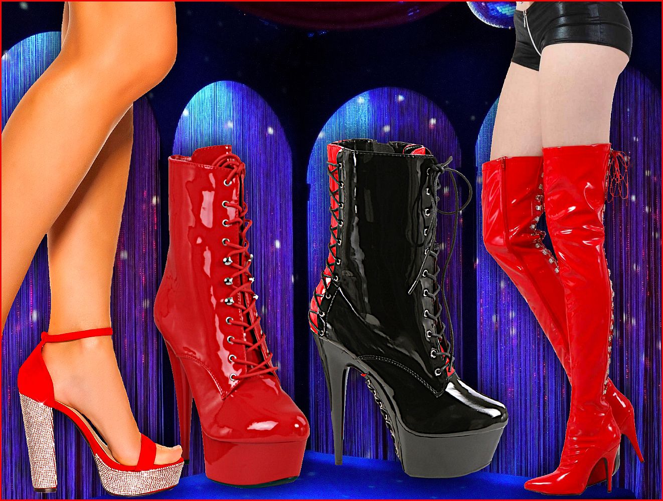 Heels Boots Highheels Plateauheels Lackstiefel Overkneestiefel Boutique Burlesque